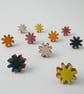 Starburst stud earrings, blue green. - Image 6
