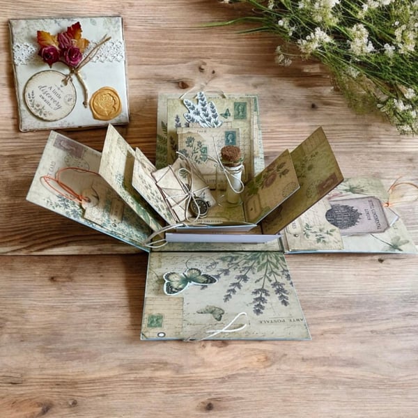 Vintage Finds Discovery Box Card. Unique Keepsake Gift. Journal Lover Gift