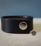 Mens Black Leather Cuff Bracelet - Full Grain Bracelet (Made to Measure)