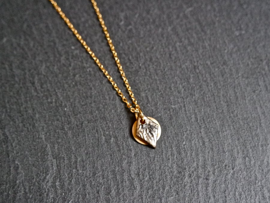 Necklace - Rhombus Circle mini gold black bronze