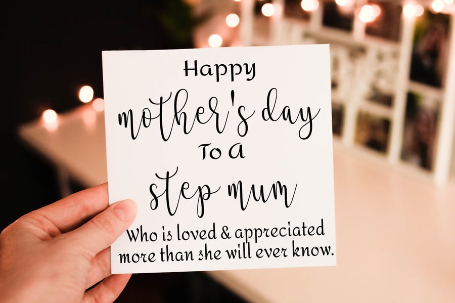 Step Mum Mother's Day Card, Wonderful Mum, Card for Mum, Mothers Day Card