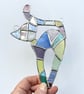 Stained Glass Patchwork Cat Suncatcher - Handmade Decoration - Pastel - Image 2