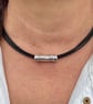 Women's Necklace, Leather Boho Choker Necklace - Image 5