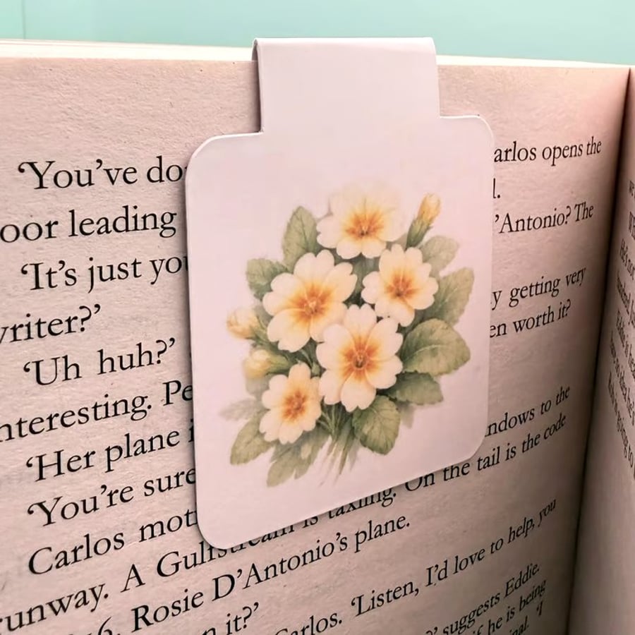 Primrose Magnetic Bookmark - Botanical Bookmark - Spring Flower Page Marker
