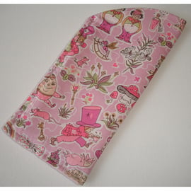 Liberty Alice In Wonderland Glasses Sleeve Pink Mad Hatter Case