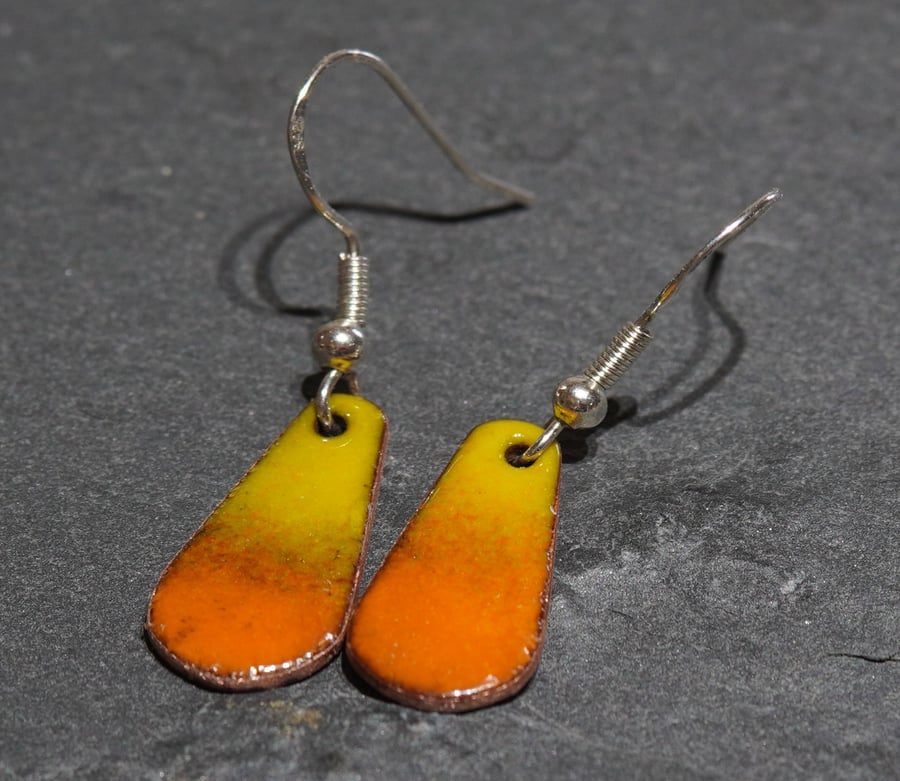 Teardrop enamel earrings