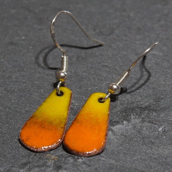 Teardrop enamel earrings