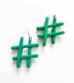 Colourful Cotton Statement Dangle made with wired rope, Sign Earrings - Image 3