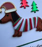 Christmas card, sausage dog in Santa hat and xmas jumper. To or from the dog.  - Image 2
