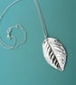 Hallmarked fine silver rose leaf necklace - Image 2