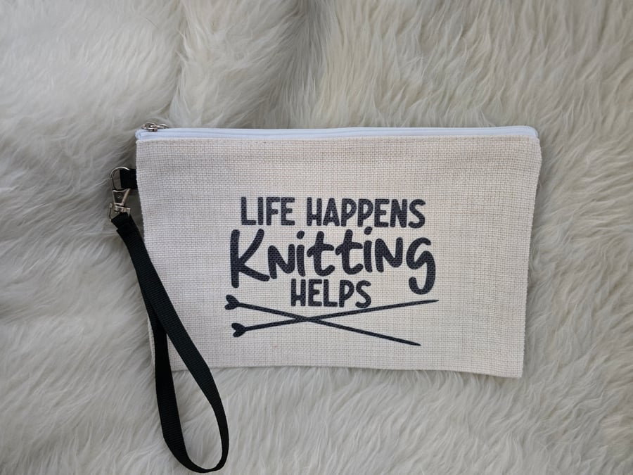 Small zipped project bag - Life happens