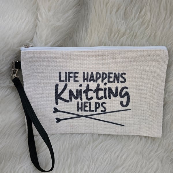Small zipped project bag - Life happens