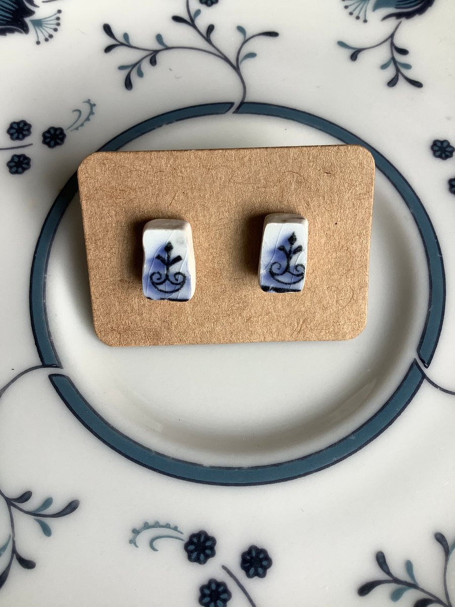 Handmade Stud Earrings, Eco Friendly Gifts, Unique Earrings, One of a Kind.