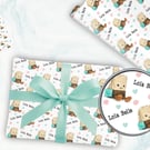 Personalised teabag plushie wrapping paper 