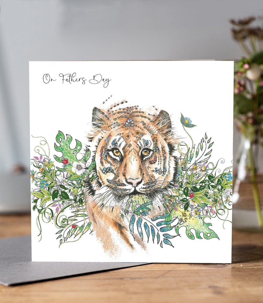 Tiger Fathers Day Greeting Card