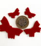 Four red Butterflies made with Bullseye 90coe glass - Image 5