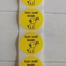 50 'Cute Stuff Inside' Puppy Thermal Printed Stickers (72Y)