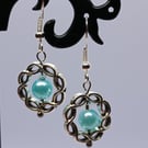 Silver & aquamarine drop earrings 