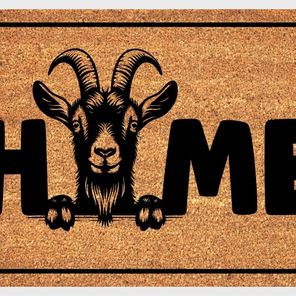 Goat Home Door Mat No.4 - Goat Welcome Mat - 3 Sizes