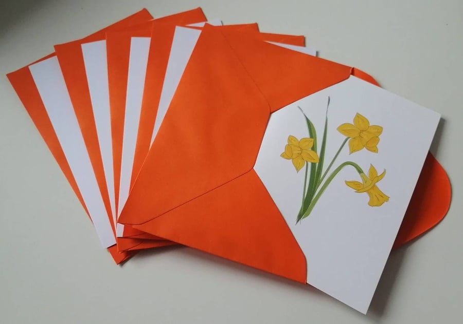 Daffodils Card, Daffodil card, floral card, set of floral cards, flower Easter
