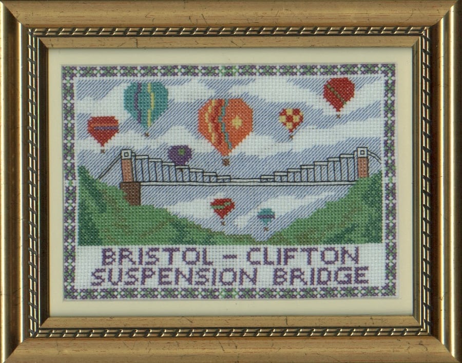 Bristol Balloon Fiesta Cross Stitch Kit Size 7" x 5"  Full Kit