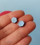 Mini colourful hexagon stud earrings - Image 3