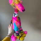 Colourful Felted Giraffe Creature