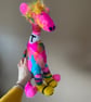 Colourful Felted Giraffe Creature