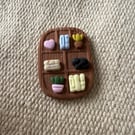 Large bookcase polymer clay magnet 