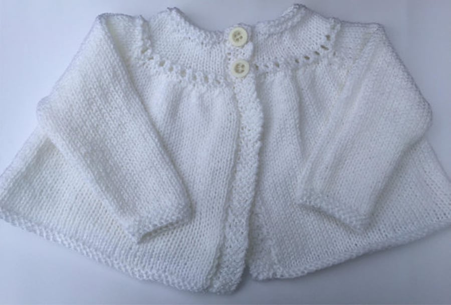 Hand knitted newborn Girls cardigan