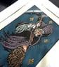 La Bruja - Full Colour - Limited Edition Witch Linoprint - Image 2