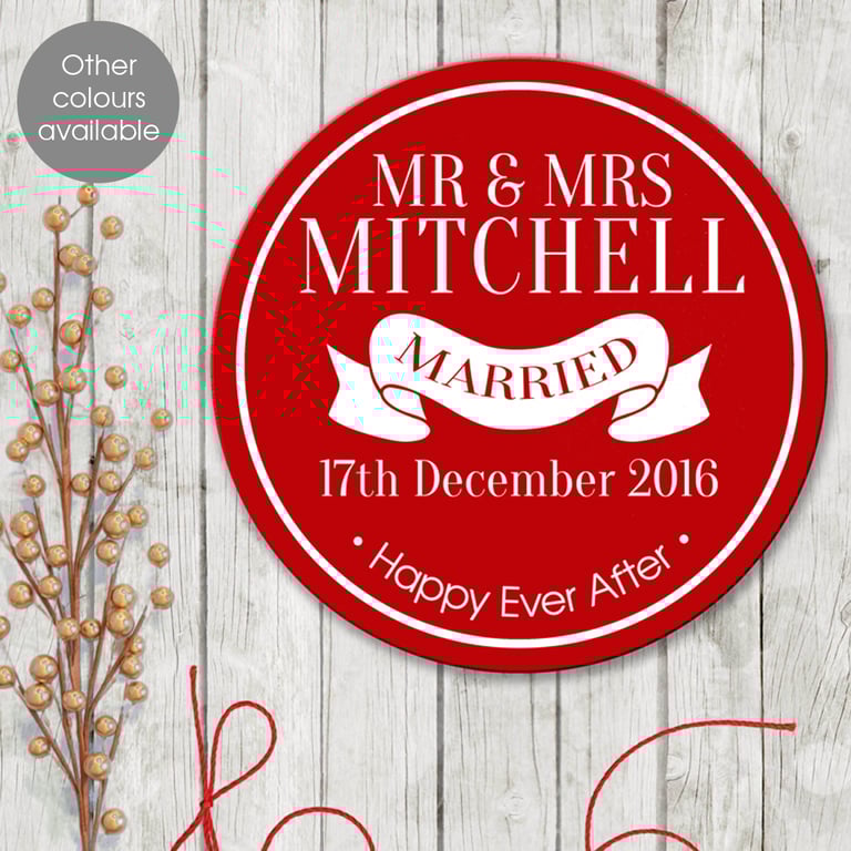 Married personalised wall sign plaque, wedding or anniversary gift idea