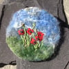 Poppies Textile brooch, needle felted poppies with embroidery detail. Gift