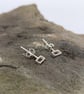 Sterling silver mini rectangle studs - Image 1