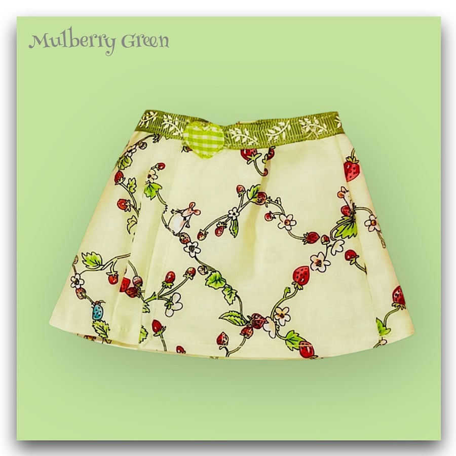 Lattice Ladybird Wrapover Skirt with a Leaf Print Waistband