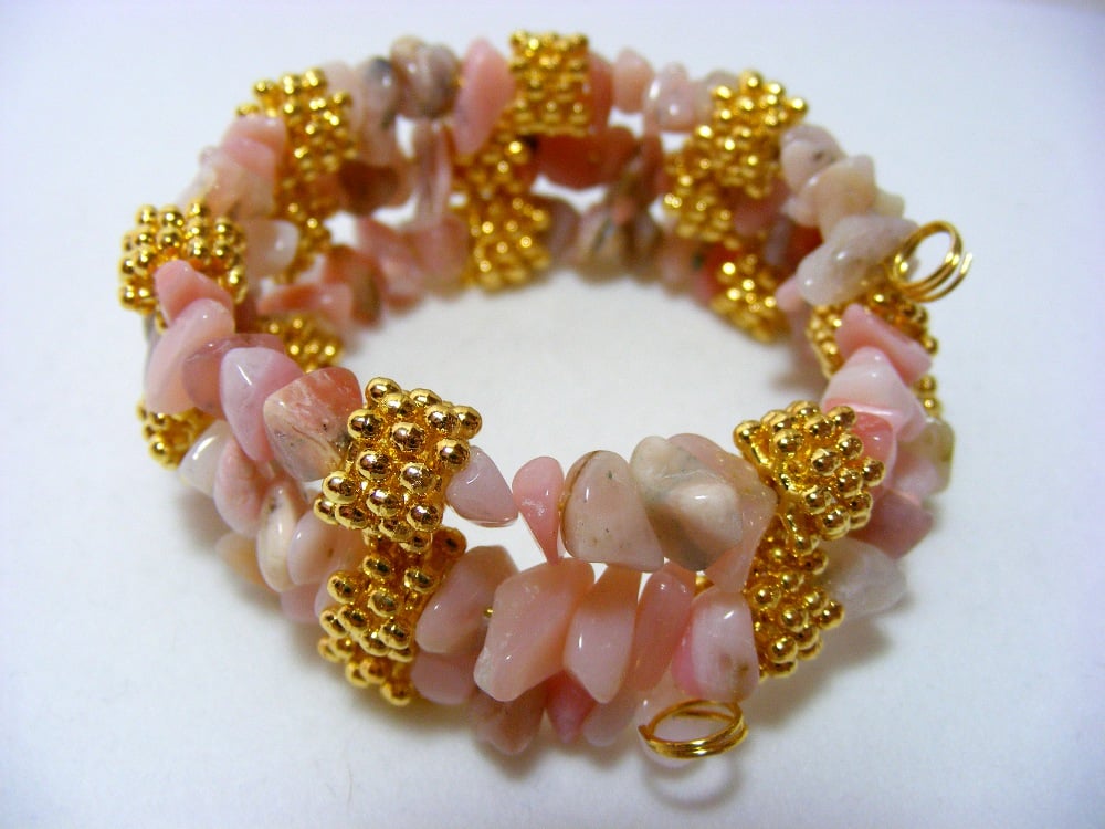 Pink Opal Gemstone Bangle