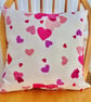 Pink Hearts: Cushion Cover 17” (43cm) 