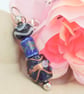 Blue and Black Lampwork Bead Key Ring, Key Ring, Gift for Her, Gift for Teacher - Image 4