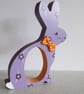 Easter Bunny Chocolate Egg Holder Wooden Hand Painted  - Image 2