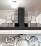 Stained Glass Monochrome Bookends Art Deco Design  - Image 2