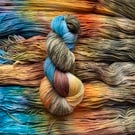 Hand dyed sock yarn 4ply Merino Nylon 100g Cinder Path