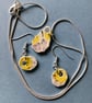 Handmade Earrings and Necklace Set, Unique Jewellery, Broken Ceramic - Image 9