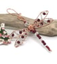 Red Dragonfly Decoration, Copper Wirework - Image 1