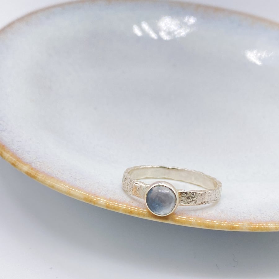 Aquamarine Sterling Silver Ring 