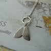 Midsummer moth and hoop pendant in recycled silver 