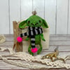 Spun Cotton Hanging Goblin with Pink Scarf