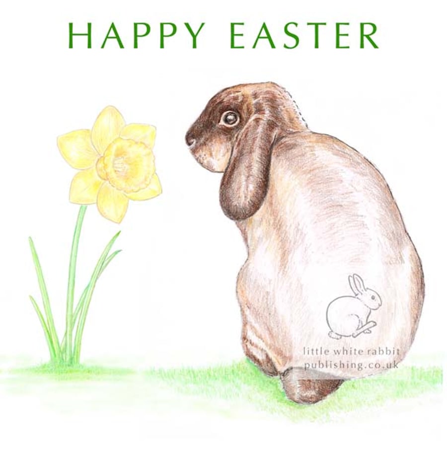 William and a Daffodil - Easter Card