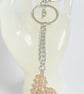Handbag Charm, Golden Crystal Puffed Heart, with a Chainmaille Chain and Keyring - Image 6