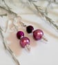 Shell Pearl & Agate Earrings Silver Plated - Image 1