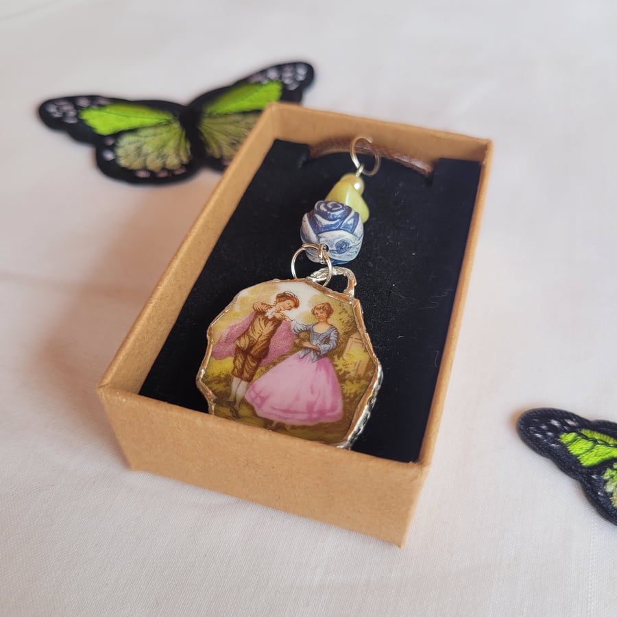 Upcycled Ceramic Couple Necklace 